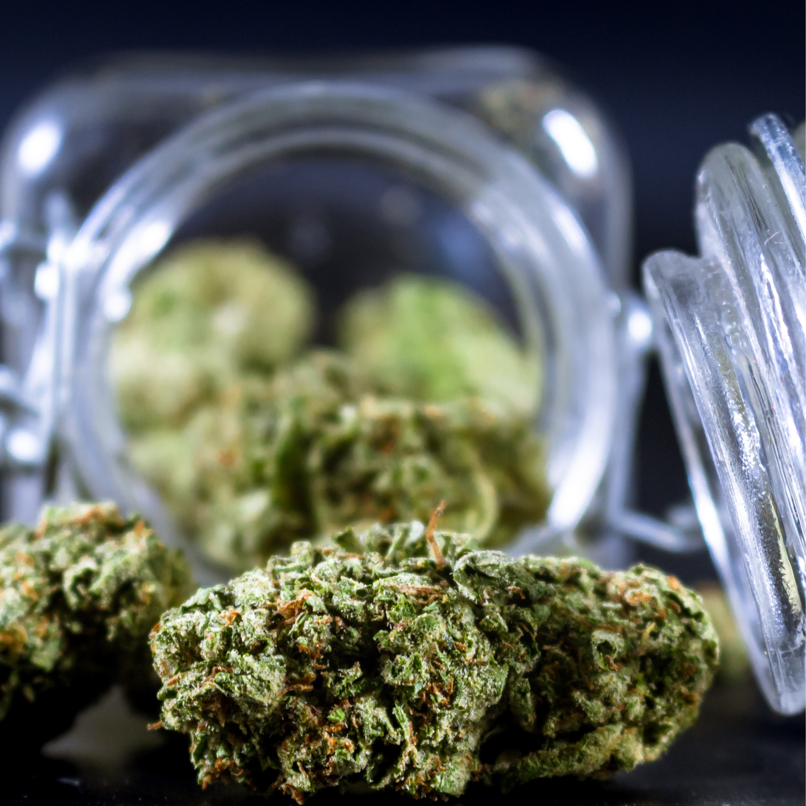 Jar of high-quality flower - 40% off weekly deals on all 7g flower, Saturday, May 16th