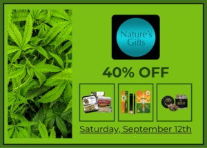Free weekly deals flyer - 40% off Canna Organix, Sweetwater, & K-Savage - Saturday, September 12th