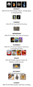 Daily Specias at Nature's Gifts - 25% off select prodects and brands every day.